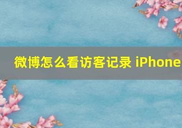 微博怎么看访客记录 iPhone